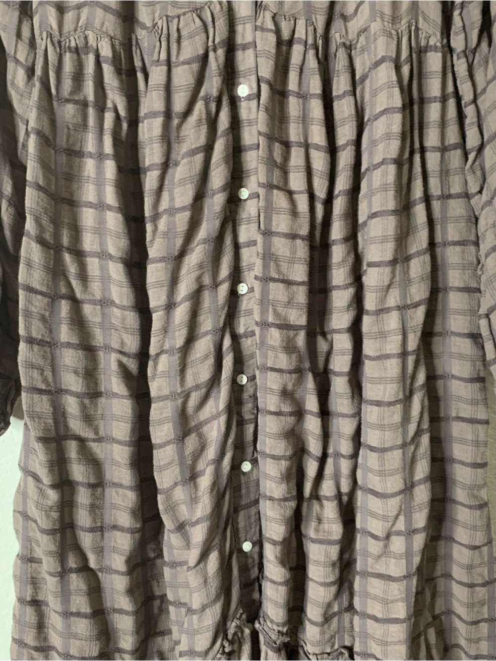 Free People Womens Brown Edie Plaid Long sleeve oversized Maxi Dress S - Picture 4 of 12